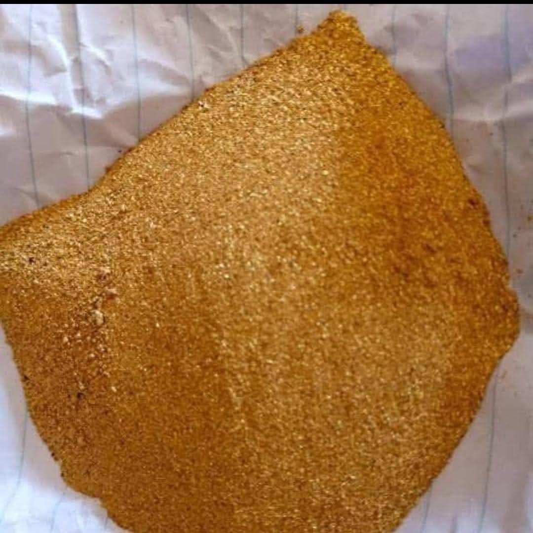 Close-up of gold-coloured granular material